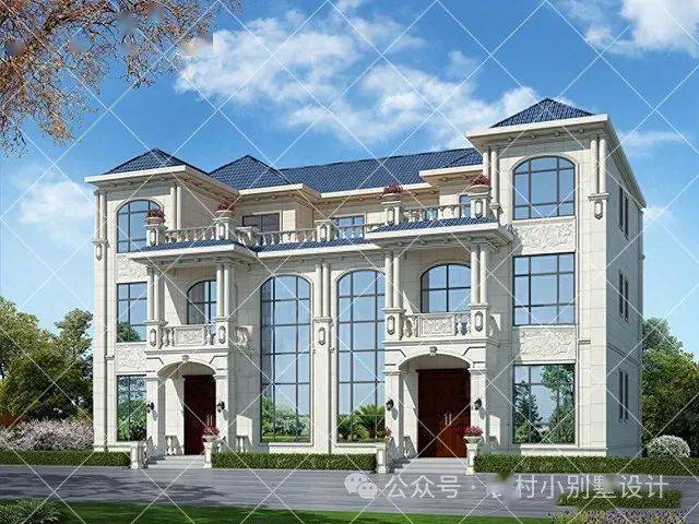 65套三层兄弟双拼别墅,2024新款三层农村兄弟双拼别墅自建房_图纸