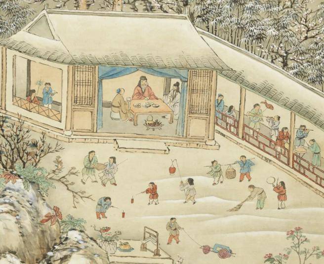 金昆早就想试一下文人间流行的"寒江独钓"了没想到这么冷……雪渔图轴