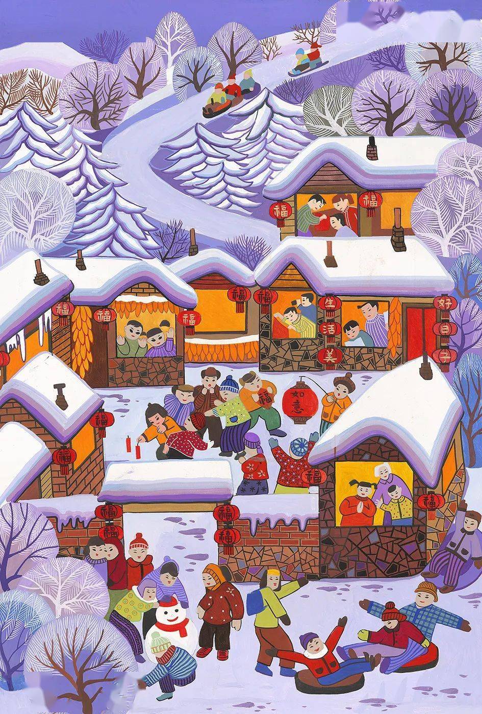 河北瑞雪迎新春赵亚117cm × 72cm天津欢天喜地庆丰年周永金50cm× 80