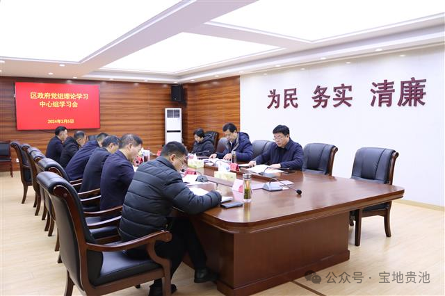 贵池区政府党组理论学习中心组召开2月份学习例会_发展_工作_整改