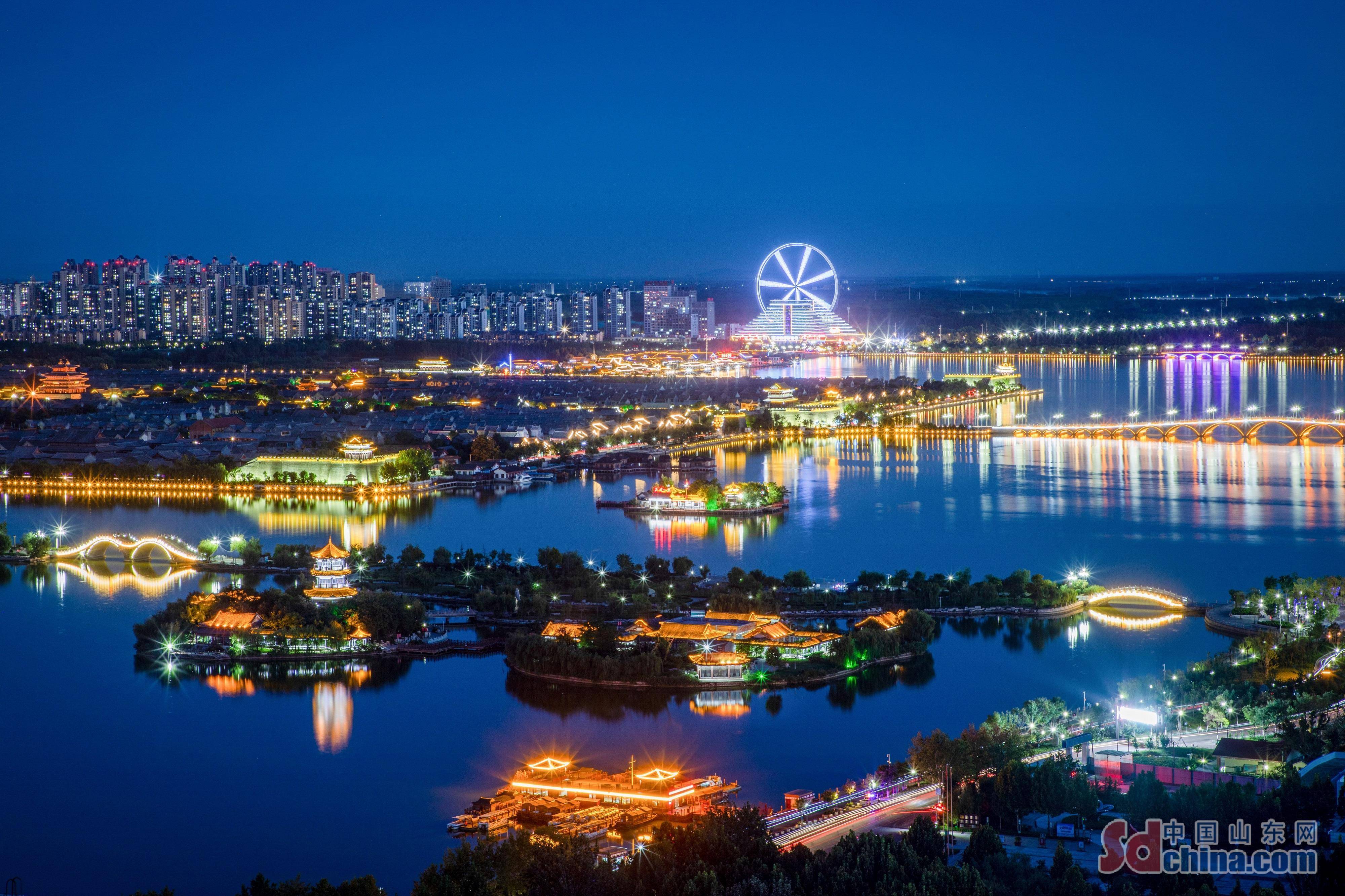 聊城夜景 东昌湖图片