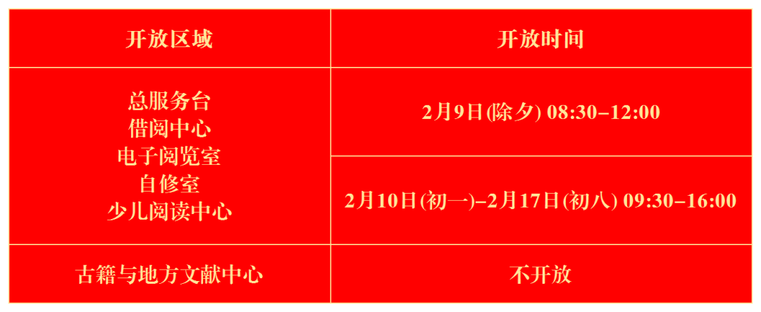 館本部開放時間2024年春節放假時間為2024年2月10日(週六)至2024年2