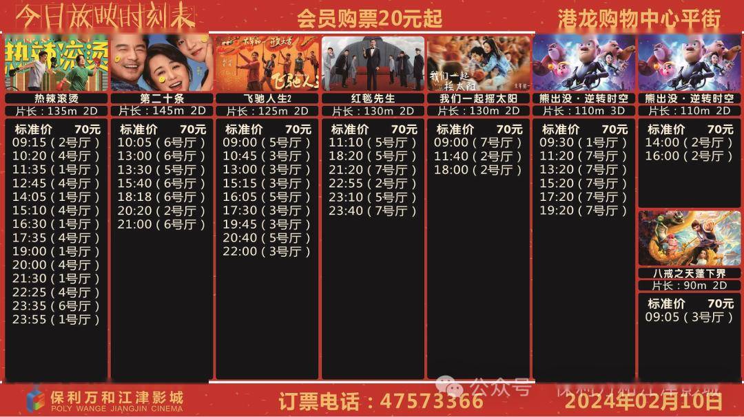 【今日影讯】《热辣滚烫》《第二十条》《飞驰人生2》