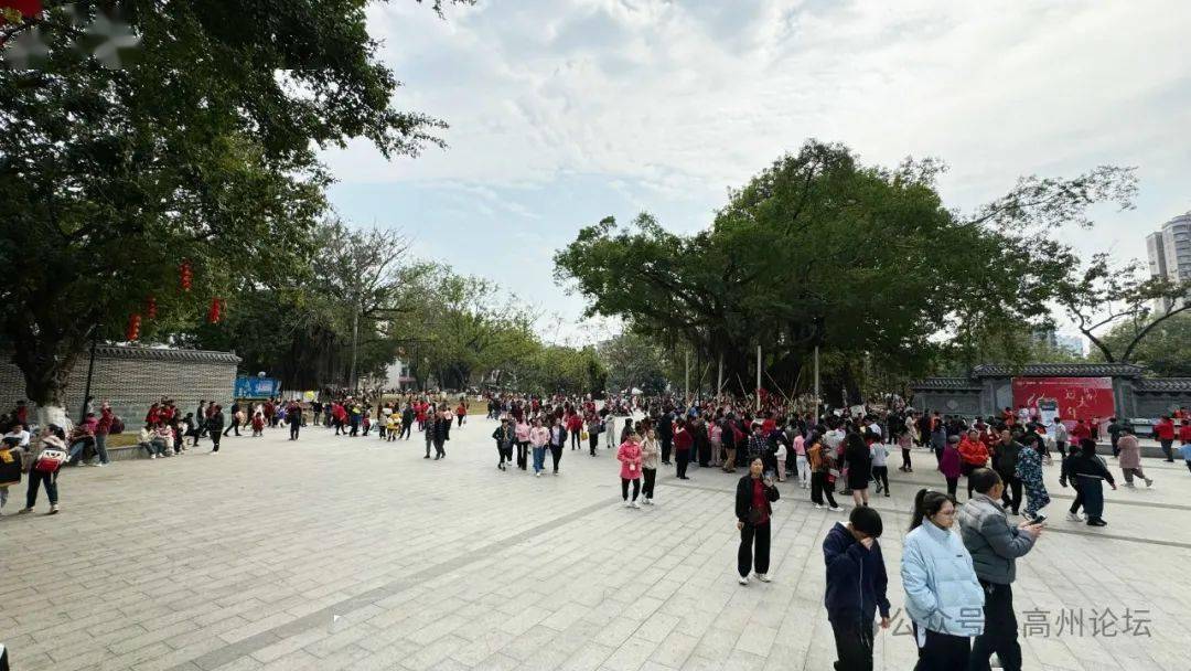 人们纷纷走出家门,行中山街,转潘州公园.