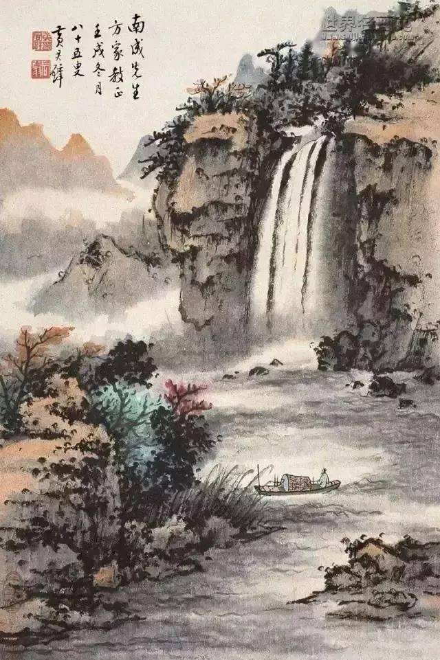 他笔下的瀑布雨雾,大气磅礴,极富动态!