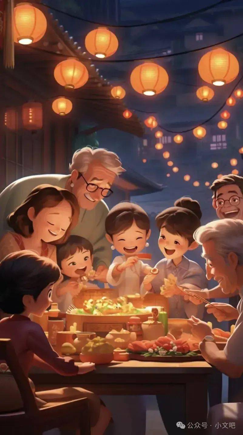 家人闲坐,灯火可亲.新年伊始,喜乐安宁