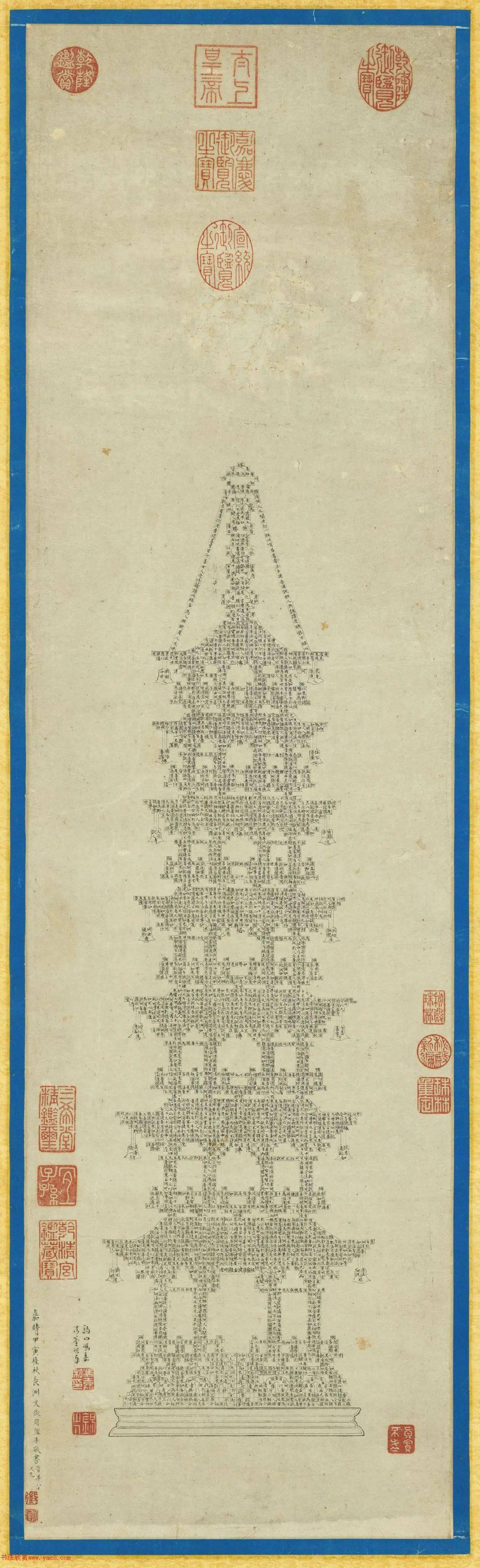 文徵明89岁书金刚经塔轴_嘉靖_作品_纸本