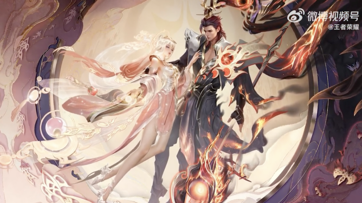 王者荣耀情人节大献礼,吕布貂蝉古风仙魔皮肤曦玄引震撼来袭!_魔尊