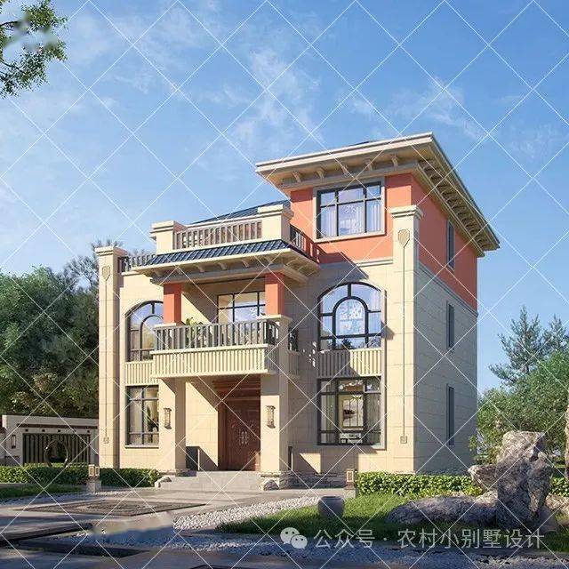 25套三层农村别墅,红屋顶精致大气,符合农村生活所需