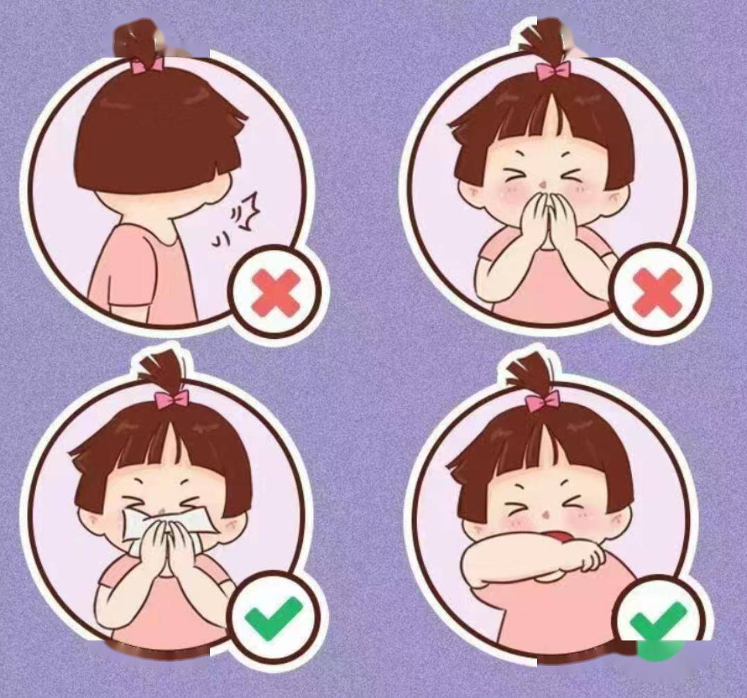咳嗽或打喷嚏一定要用纸巾将口鼻遮挡住,若来不及取纸巾,则应先用手臂