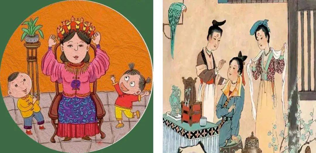 赠花胜:古代人日有戴"人胜"的习俗,人胜是一种头饰,又叫彩胜,华胜,从