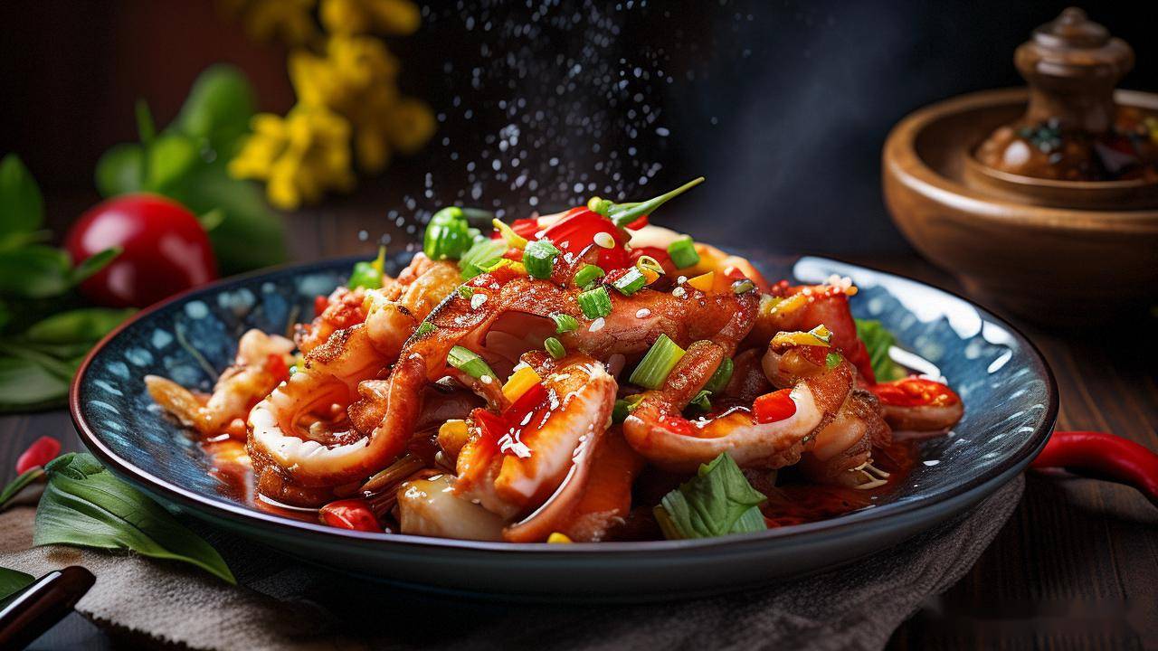 爆炒鱿鱼做法大揭秘,在家也能吃出餐厅的味道_美食_调料_红椒