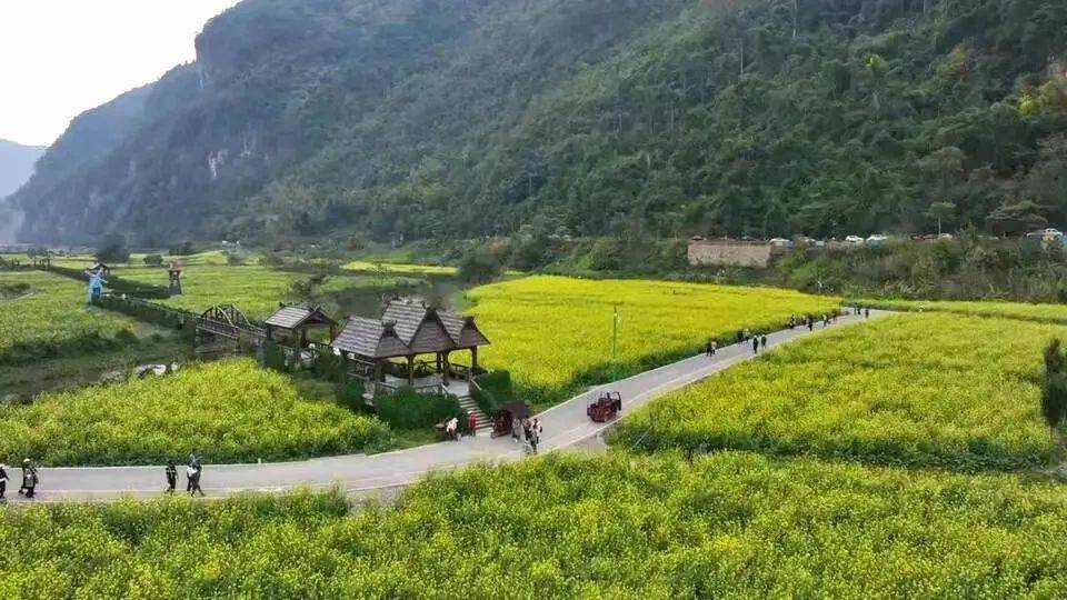 沧源自治县班鸽村景区喜迎四方游客_美景_长廊_恐龙