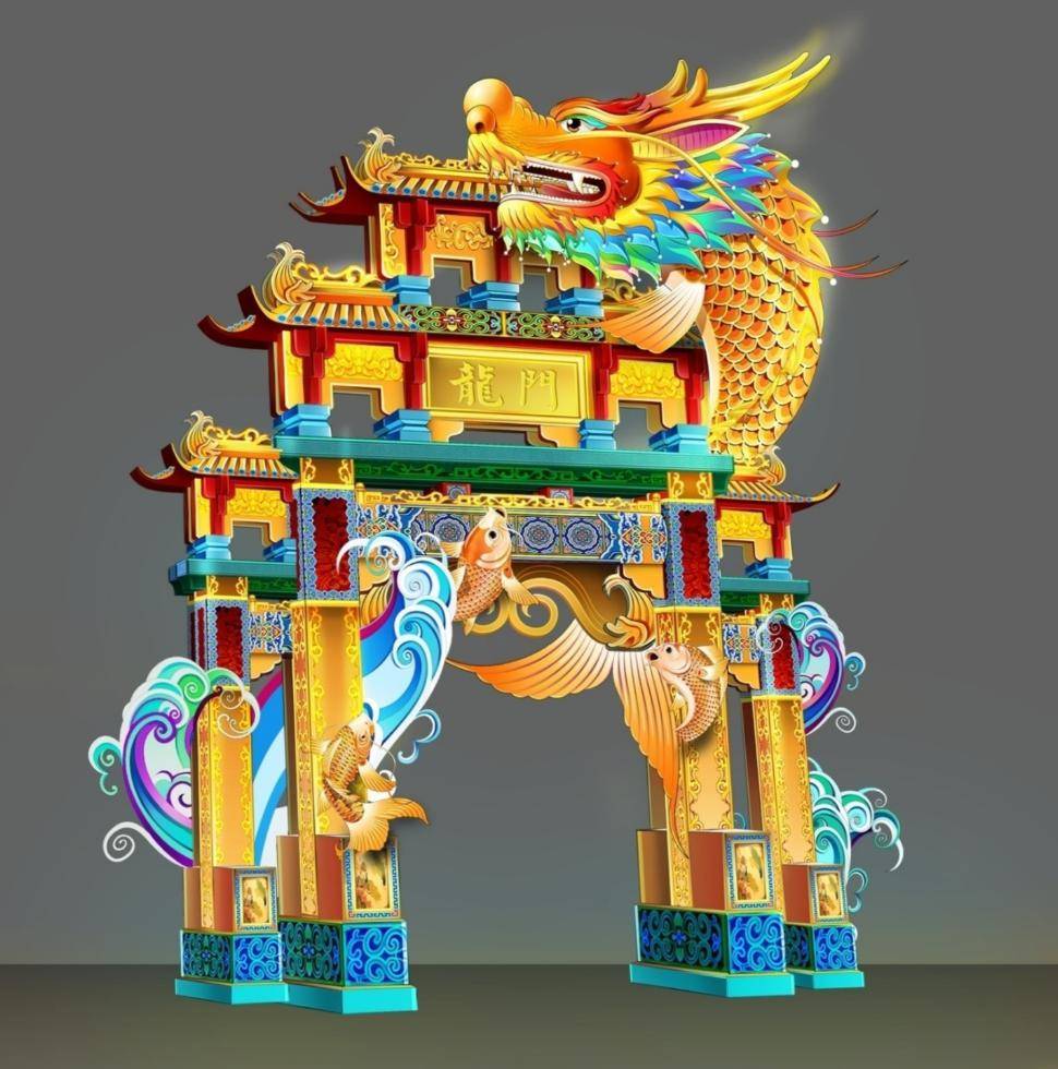 50盏传统手工制作的莲花灯意喻和谐美好四海同心新加坡风情街布设位置