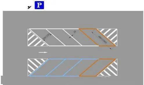 倾斜式停车位标线图片