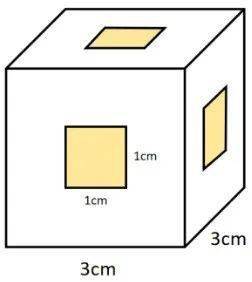 正方体中间挖空三维图图片