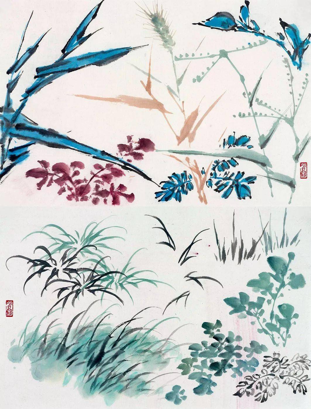 国画小草的画法图片