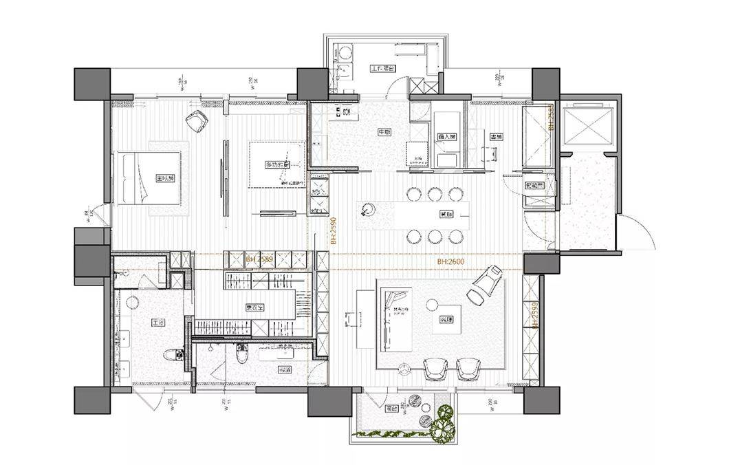 由中国著名设计师唐忠汉主持设计的圣兰菲诺360㎡大平层,于简朴静雅的