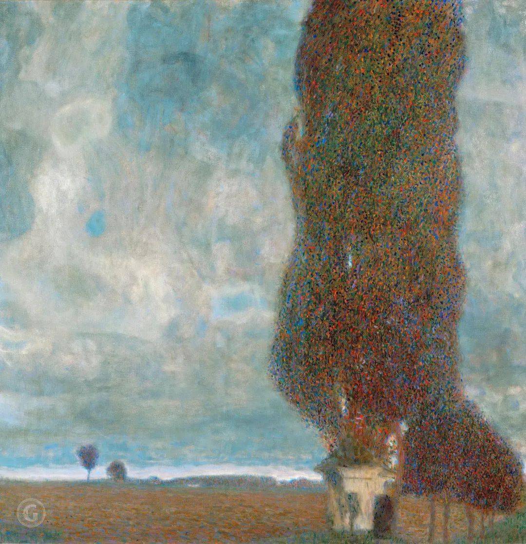 想去克林姆特的画里——发呆_风景画_克里姆特_画作