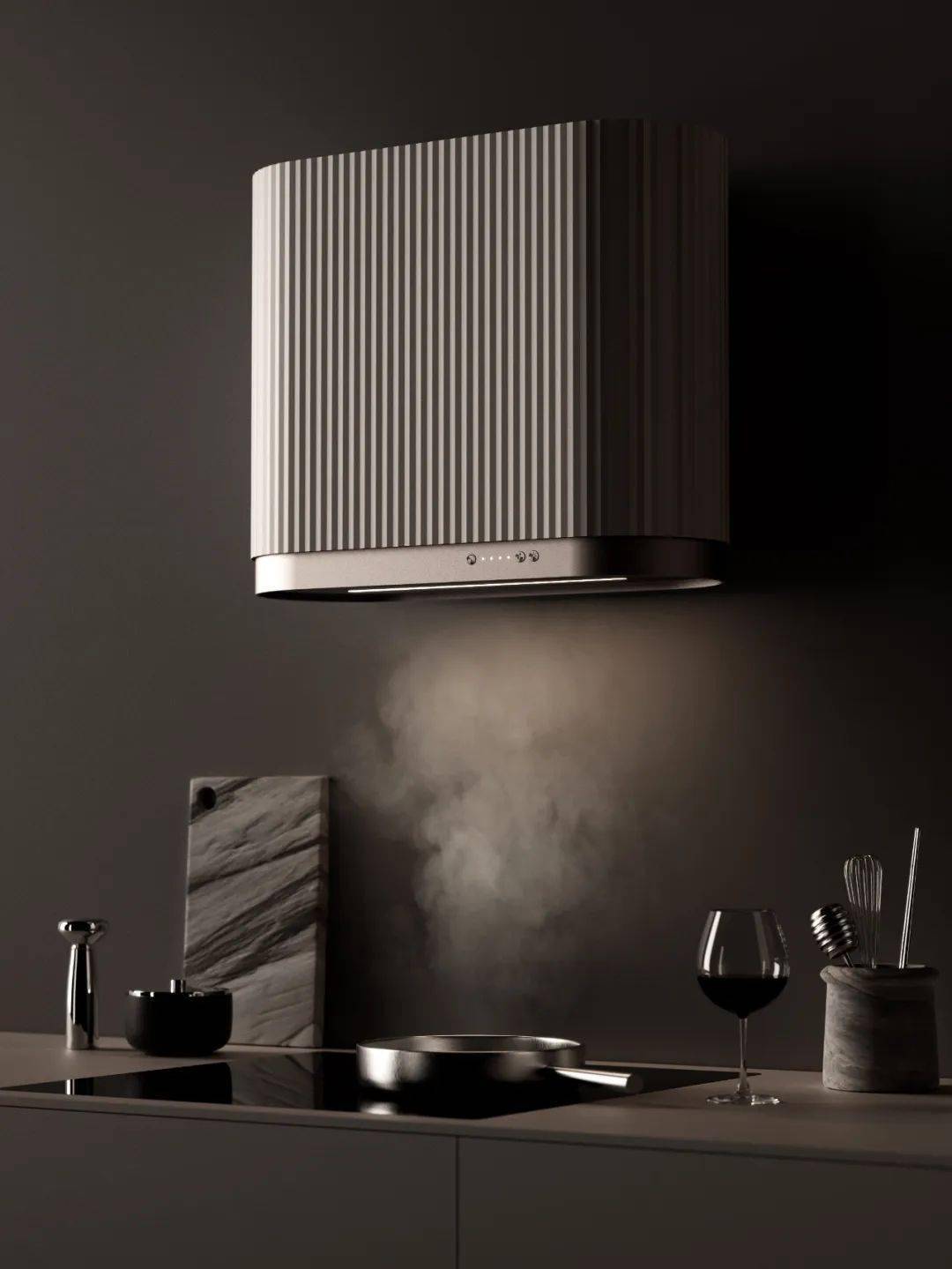 mono是由 3 个厨房抽油烟机组成的系列,代表了美学与功能的独特融合