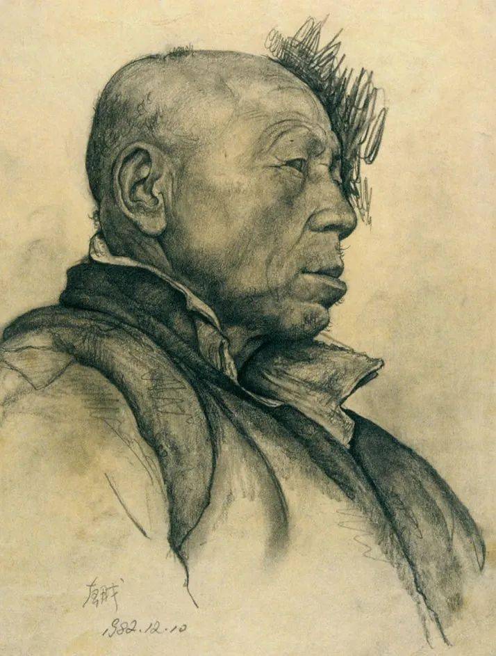 央美油画系教授,朝戈素描作品_人物_重生_个展