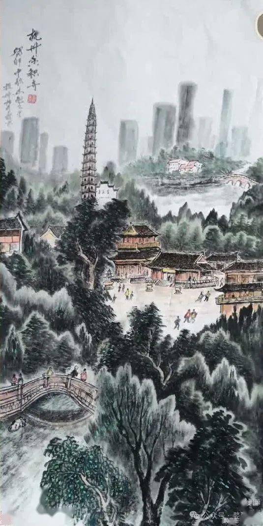 马勉之中国画:浙江寺庙二十四景