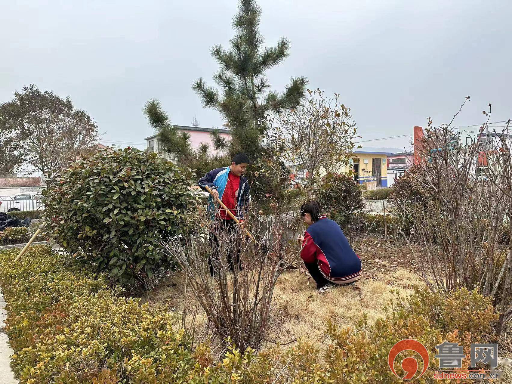 峄城区榴园镇颜村小学开展植树节活动