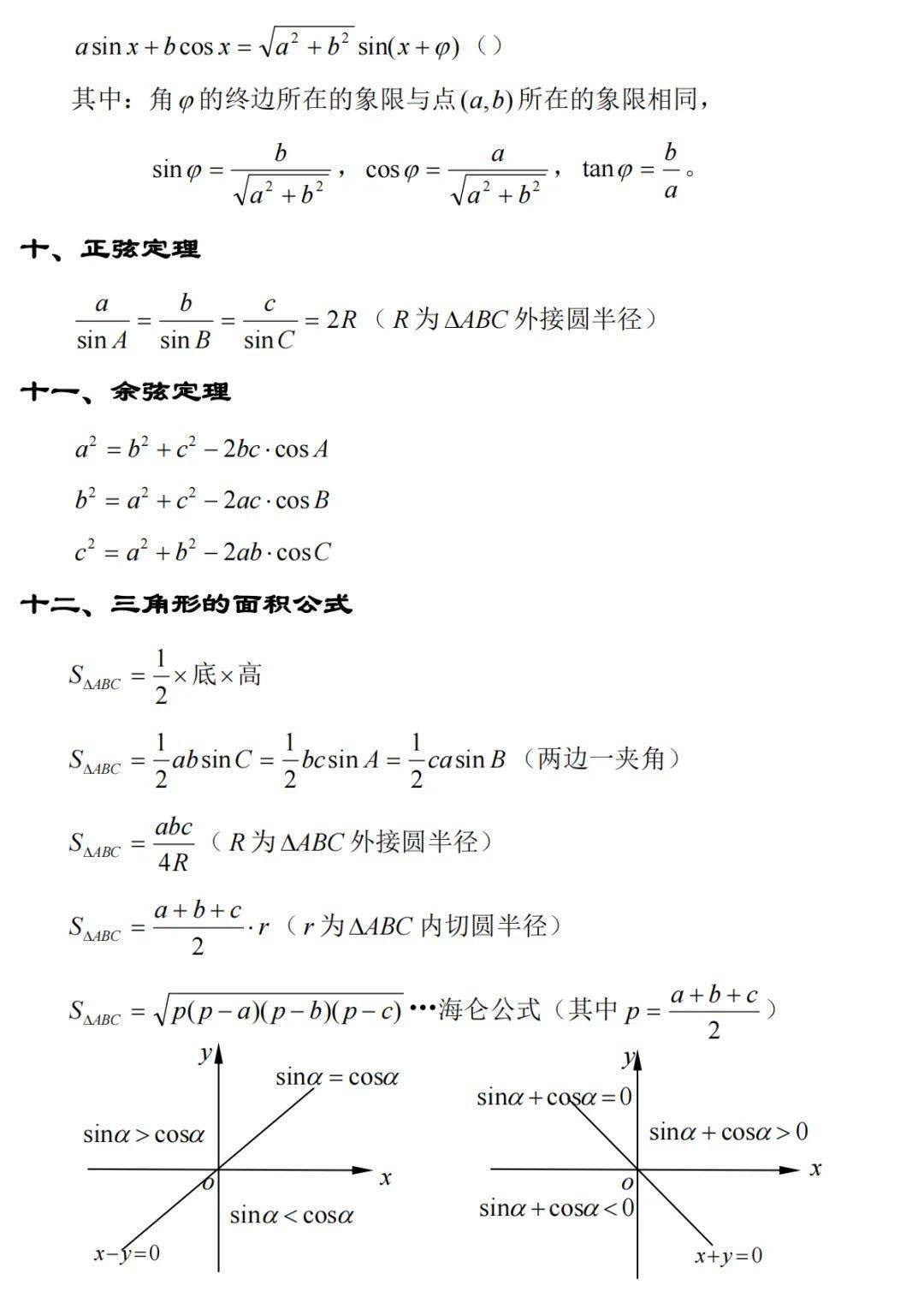 公式整理 三角函数公式大全