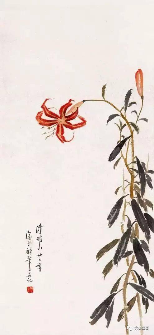 陈树人花鸟：枫红花艳，画更美！_高剑父_绘画_经典