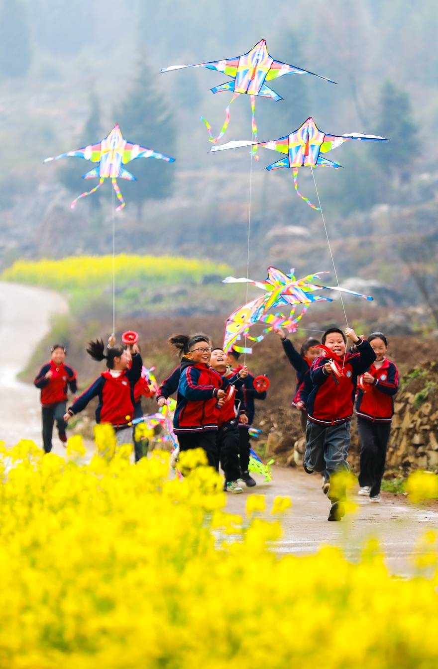 忙趁东风放纸鸢景象图图片