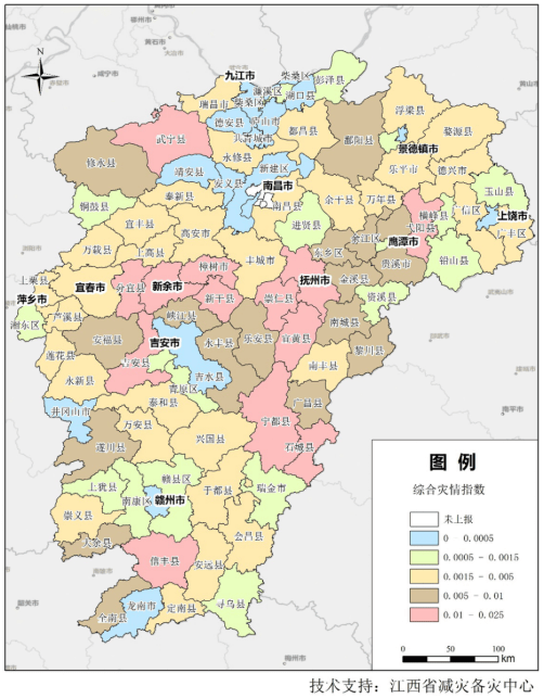 轻,与近5年(2018-2022)均值相比,多项指标为近5年最轻,其中,受灾人口
