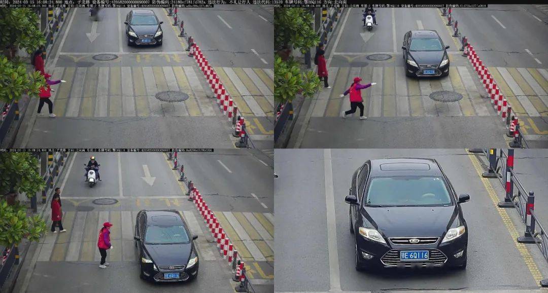 2024年3月15日16时30分违法车辆:鄂e1dg98斑马线前未礼让行人文明出行