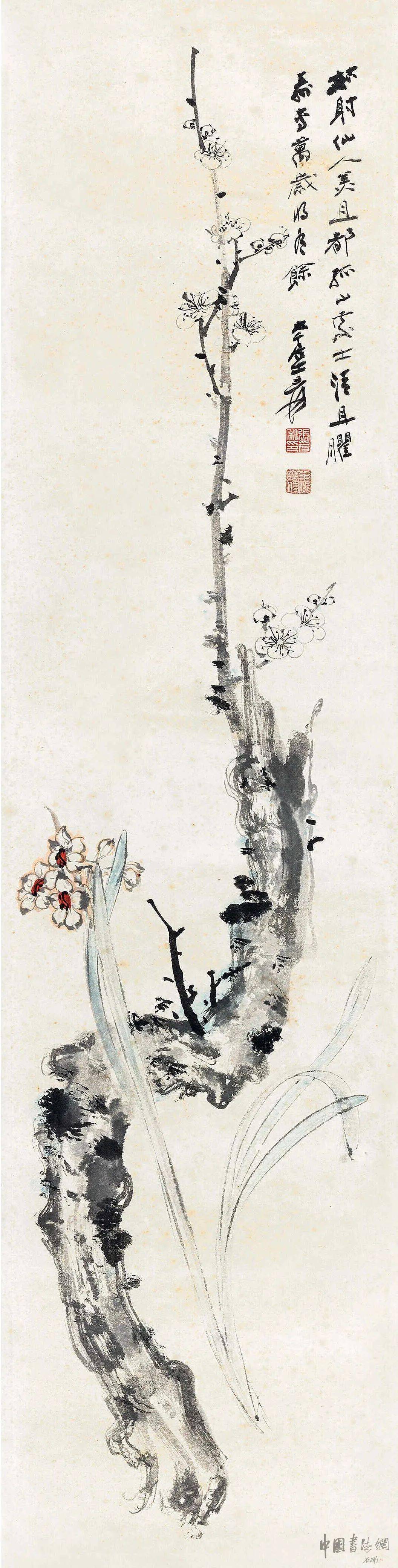 赏画| 张大千《四时花木四屏》_花卉_张爰_特性