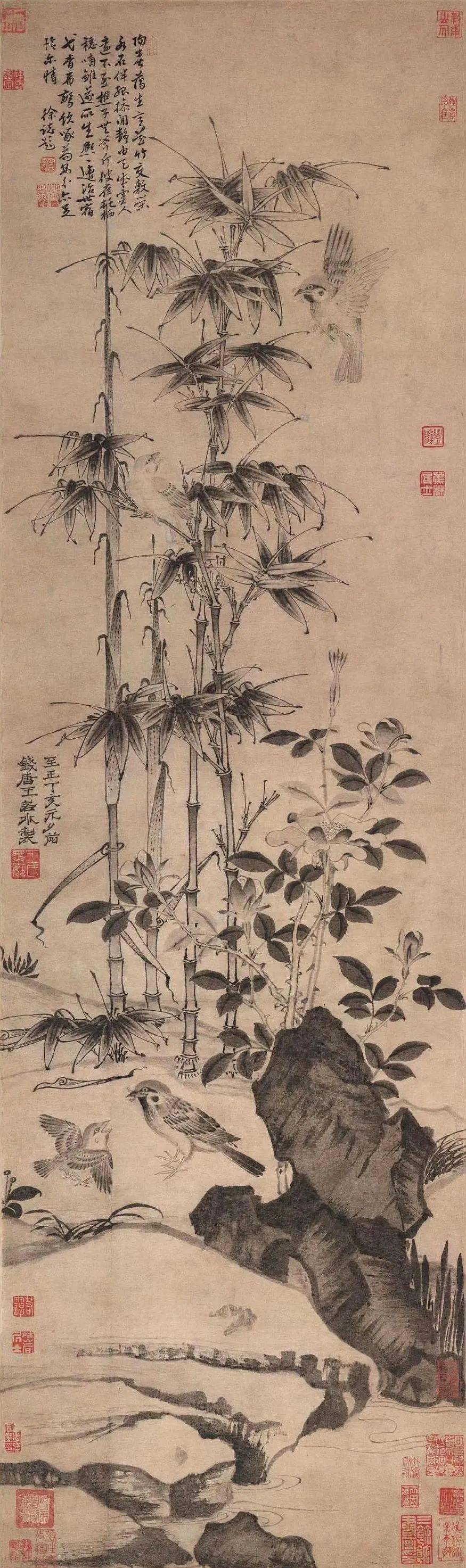 水墨_花竹_王渊