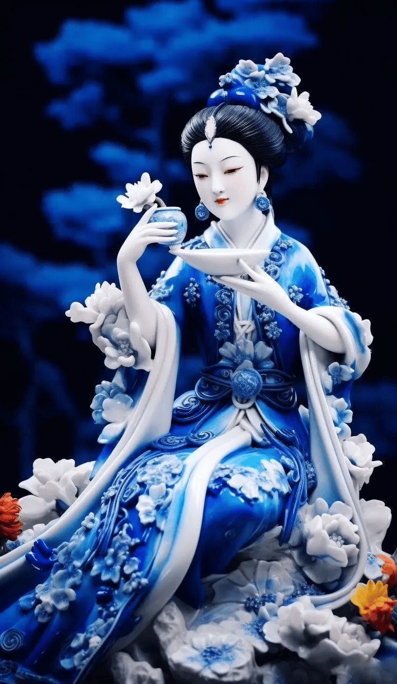 青花瓷美人看醉了
