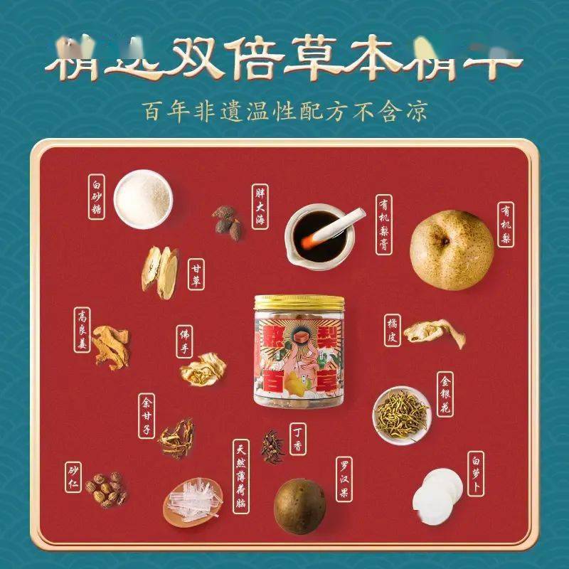 另外,搭配了性温归脾的砂仁,高良姜,橘皮,丁香,佛手等十余种草本,健脾