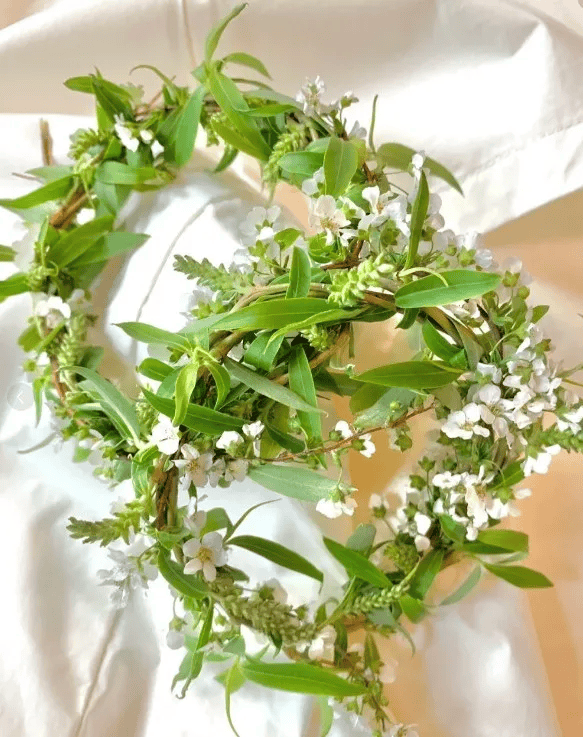 插柳是清明节的习俗,有避免疾病,身体健康的寓意,现场制作柳条花环