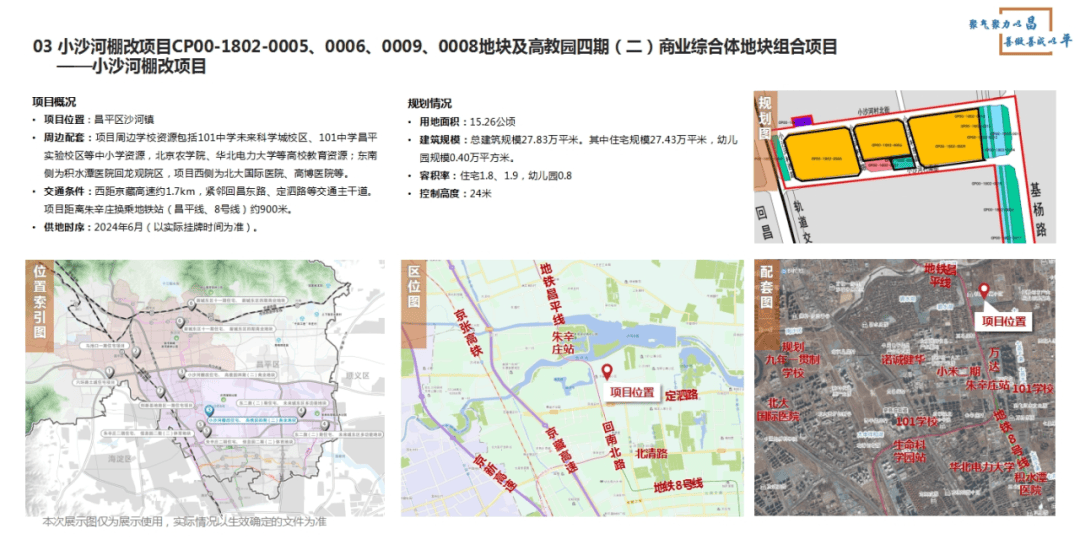 5公里,周边有北大昌平校区和马池口埝头工业区,10分钟生活圈内规划有