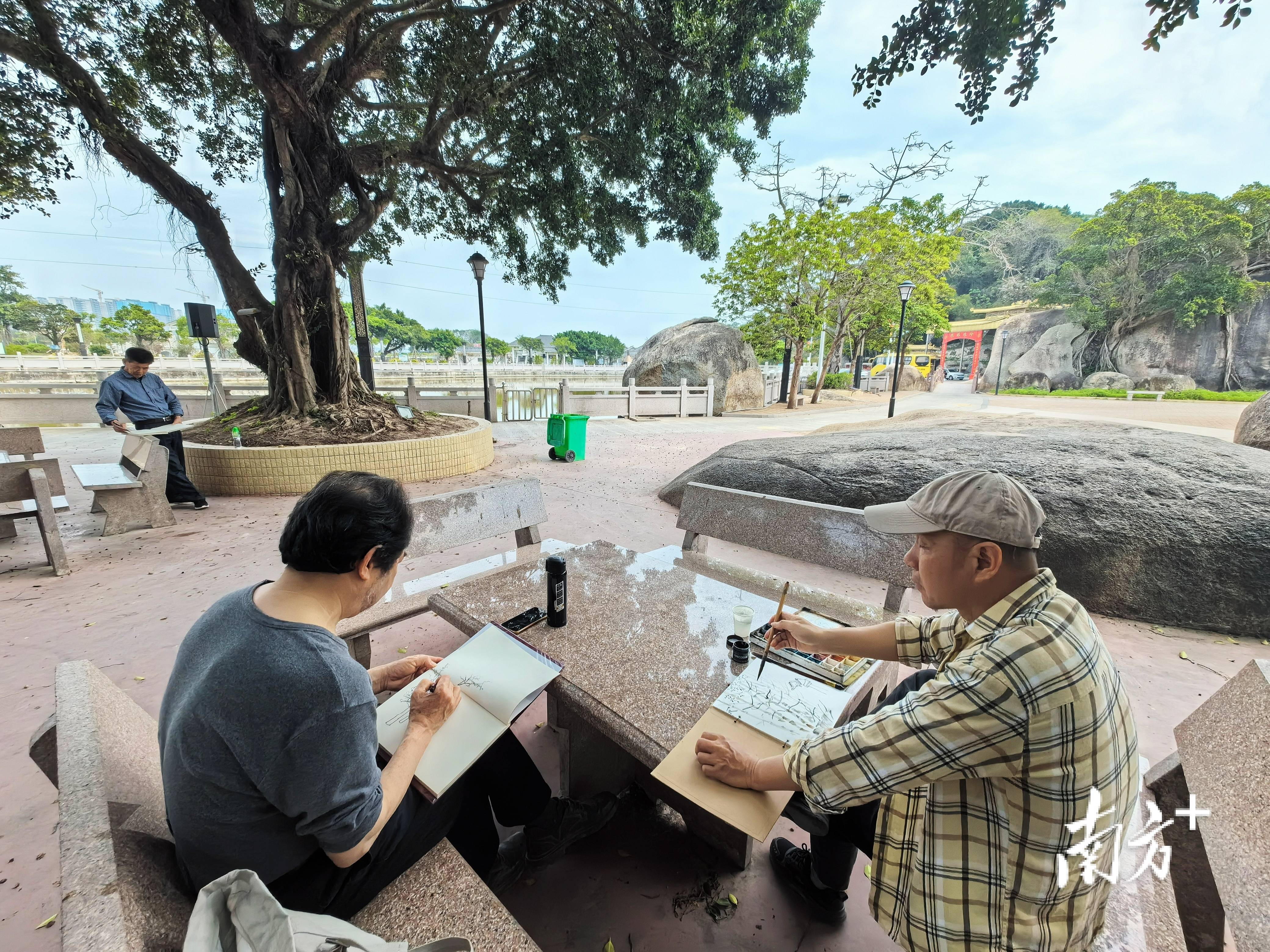 30多名画家走进濠江凤岗写生_濠江区_湿地_汕头