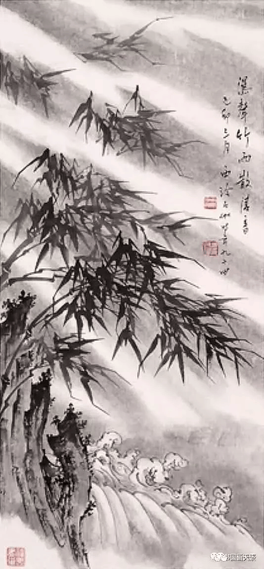 这位老先生画风竹是一绝