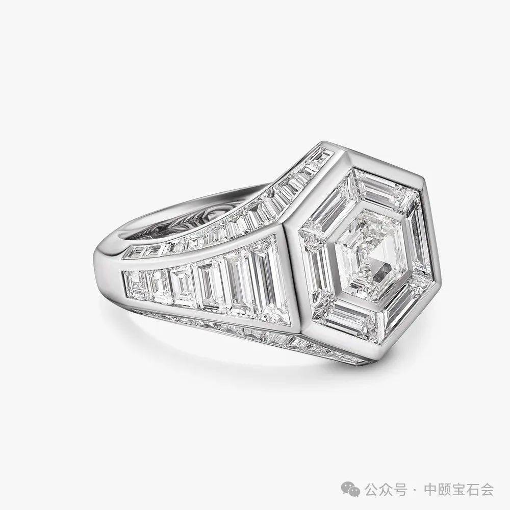 deco 铂金戒指,镶嵌6.95ct钻,by david yurman.