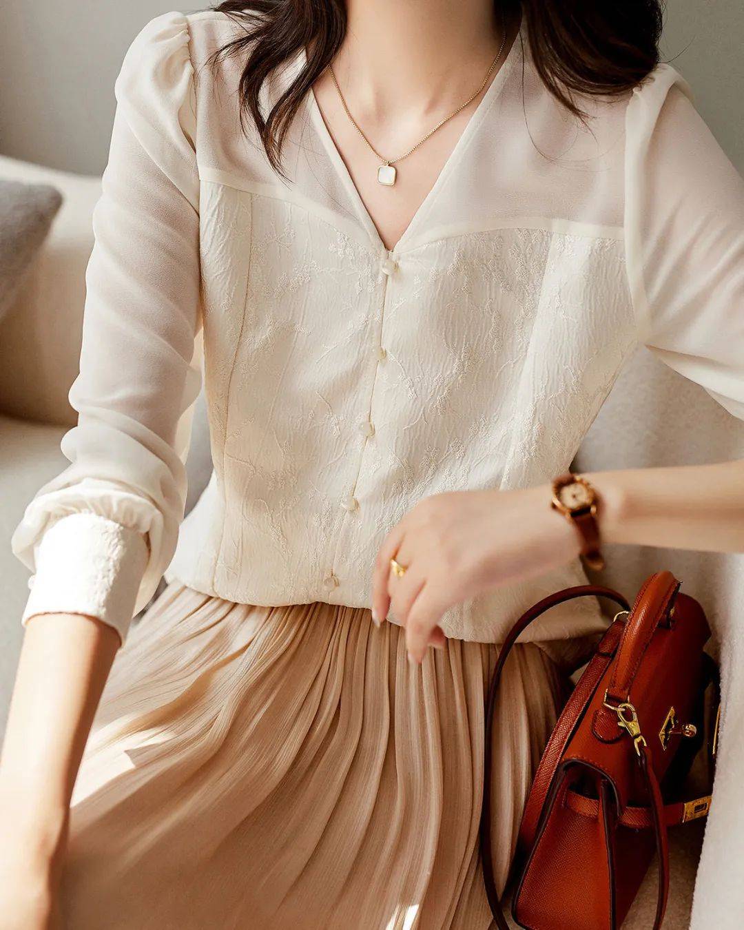 国风白月光67超好看新中式盘扣衬衣半身裙谁穿谁67回头率爆棚