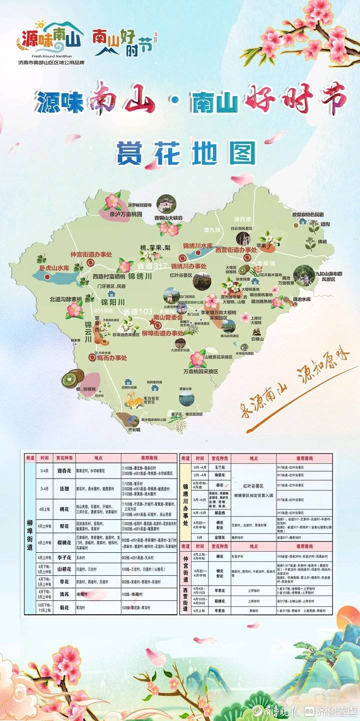 济南市南部山区赏花地图来啦
