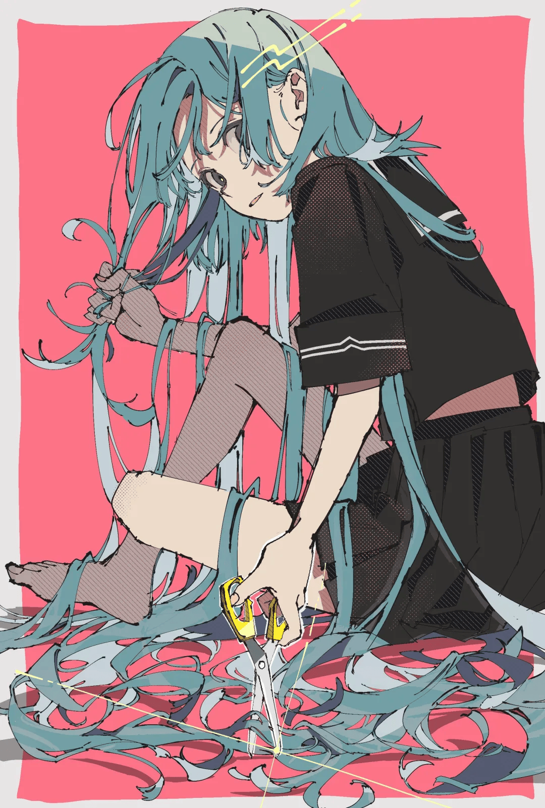 日系平涂画风,构图和透视都特别到位