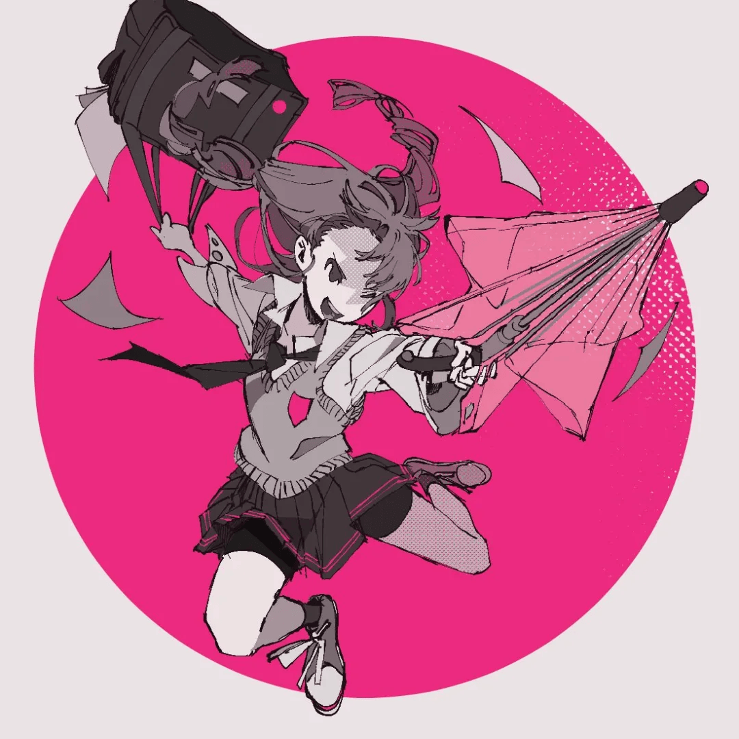 日系平涂画风,构图和透视都特别到位