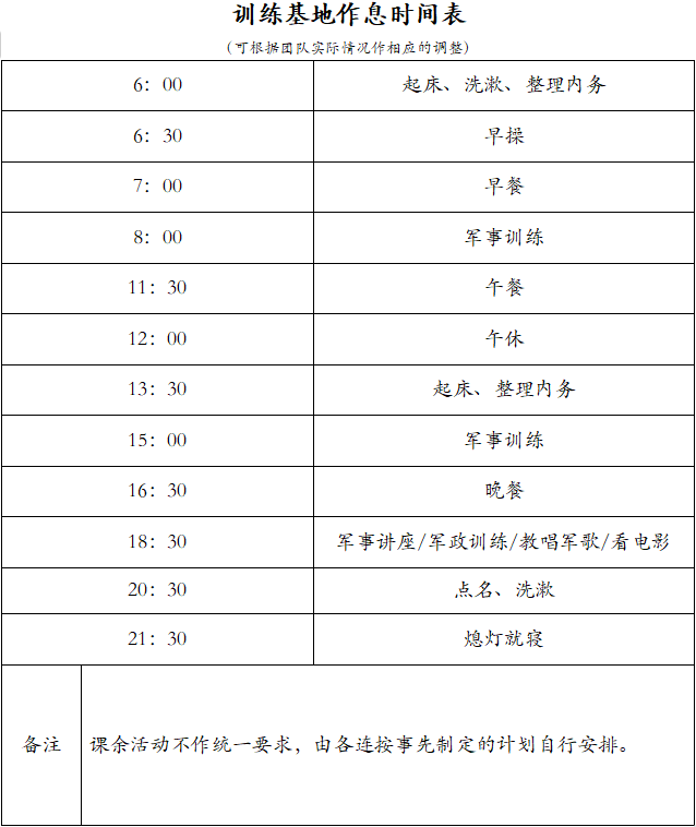 部队月训练计划表图图片