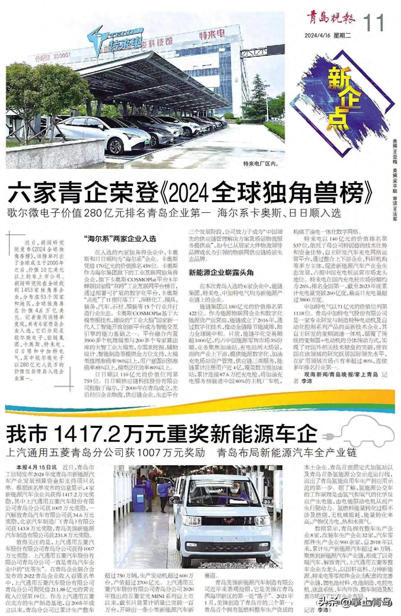 六家青企荣登2024全球独角兽榜