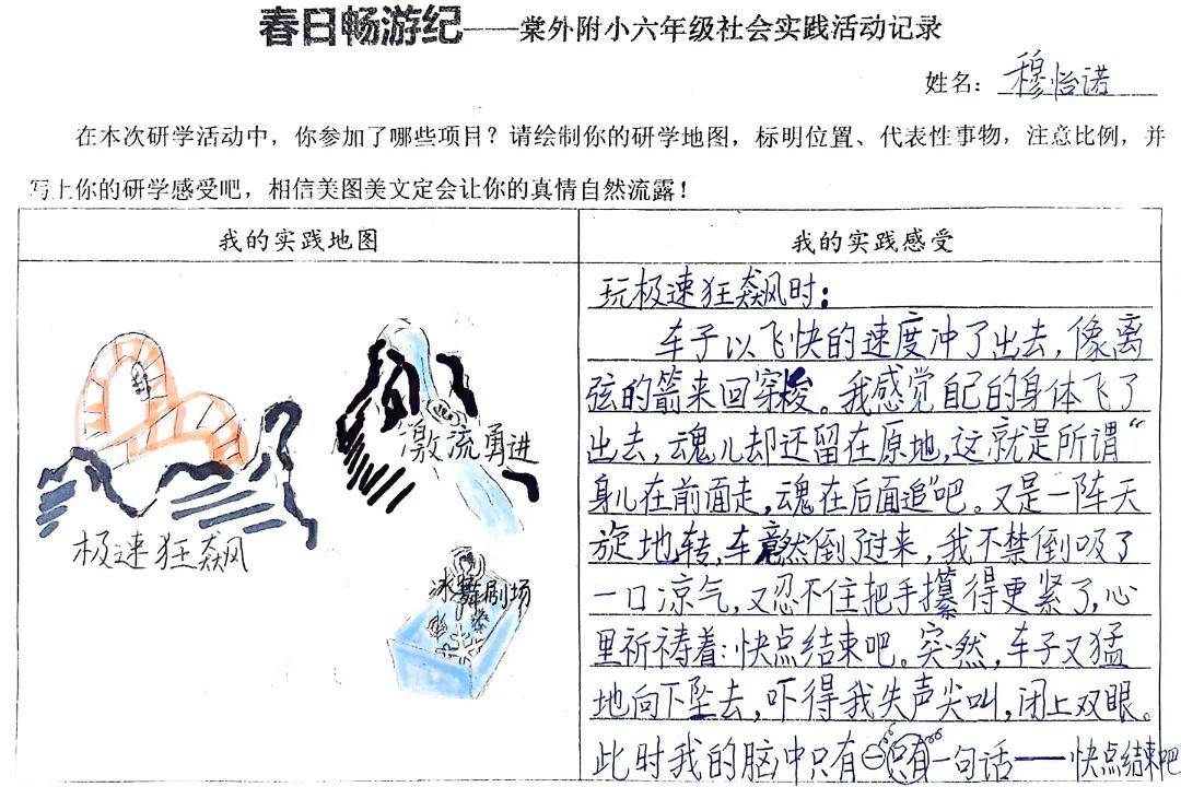 小学生研学记录表图片