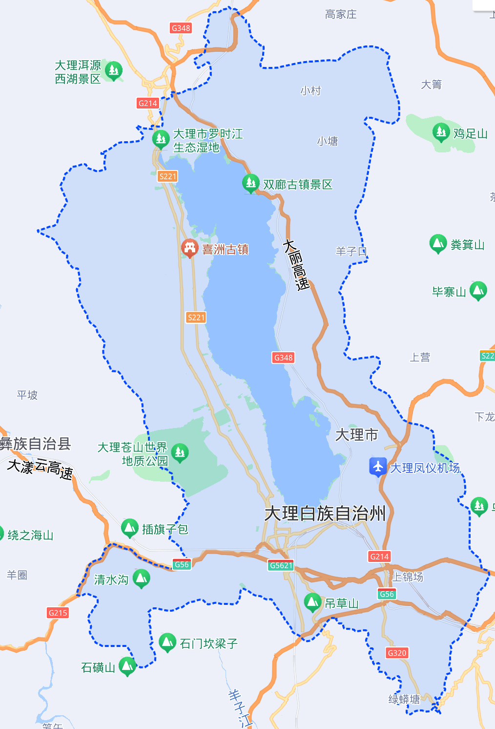 南涧彝族自治县,巍山彝族自治县,永平县,云龙县,洱源县,剑川县和鹤庆