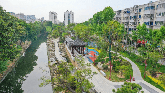 泰州靖江:"大手笔"绿化 口袋公园是什么体验?_景观带_